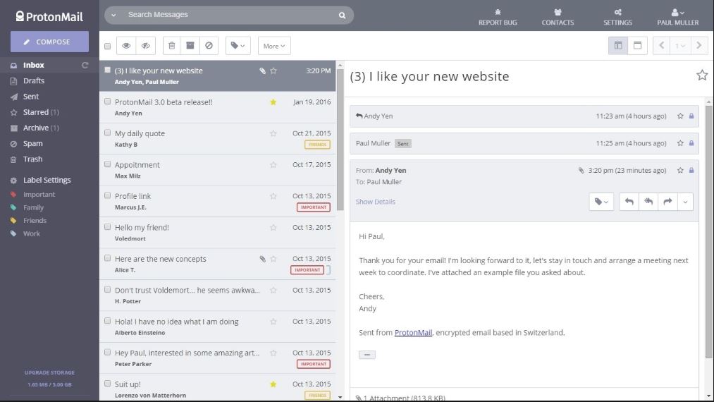 خدمة ProtonMail افضل بريد من ناحية الحماية و التشفير