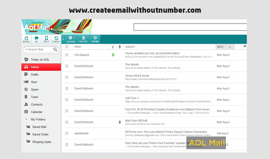 إنشاء بريد إلكتروني احترافي من AOL Mail